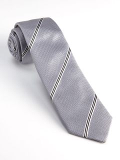 Silk Texture Stripe Skinny Tie by Thomas Pink Accessories
