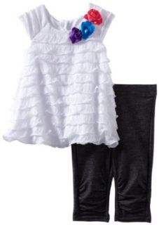 Youngland Baby Girls Newborn Eyelash Dress Legging Set, White, 3 6 Months Infant And Toddler Dresses Clothing
