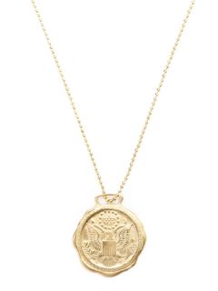 Gold Eagle Medallion Pendant Necklace by ARIANNE JEANNOT