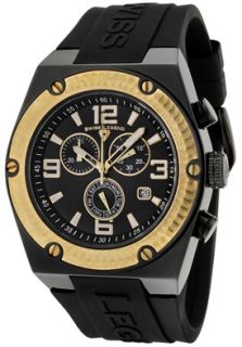 Swiss Legend 30025 BB 01 GB  Watches,Mens Throttle Chrono Black Dial Black IP Case Gold IP Bezel Black Silicone, Chronograph Swiss Legend Quartz Watches