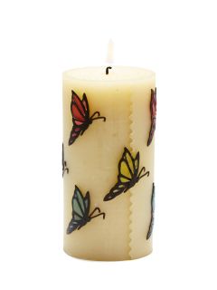6" Butterfly Pillar Candle by Et Al Designs