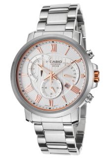 Casio BEM 506BD 7AVDF  Watches,Mens Beside Chrono Silver Tone Steel Bracelet Light Silver Tone Dial, Casual Casio Quartz Watches