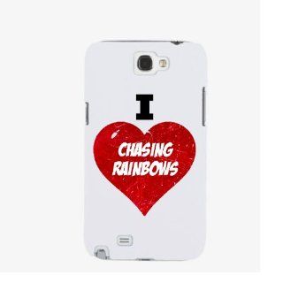 SudysAccessories I Love Heart Chasing Rainbows Samsung Galaxy Note 2 Case Note II Case N7100   SoftShell Full Plastic Snap On Graphic Case Cell Phones & Accessories