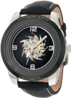Akribos XXIV Men's AK448SS Premier Shutter Automatic Skeleton Stainless Steel Watch Watches
