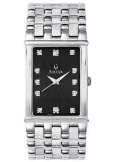 Bulova 96D12  Watches,Mens Stainless Steel Diamond, Casual Bulova Quartz Watches