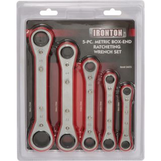 Ironton Ratchet Box End Wrench Set — 5-Pc., Metric  Angle   Box Wrenches