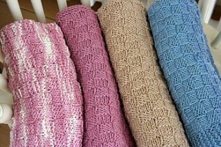textured cotton baby blanket by knitknacks company