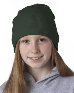 UltraClub Knit Beanie Cap, Forest Green, One Size Clothing
