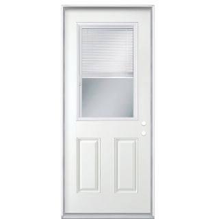 ReliaBilt Blinds Between The Glass Half Lite Prehung Inswing Steel Entry Door (Common 80 in; Actual 37.5 in x 81.5 in)