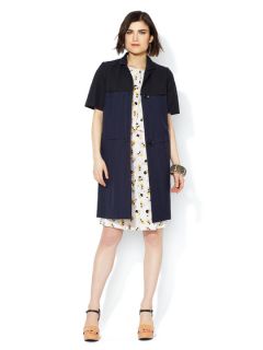 Short Sleeve Cotton Colorblock Coat by Marni