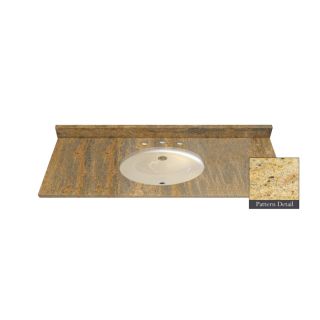 Jackson Stoneworks Premium 61 in W x 22.5 in D Kashmir Gold Granite Undermount Single Sink Bathroom Vanity Top