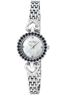Lucien Piccard 26910SAP  Watches,Womens Roma Dark Blue Sapphire and White Diamond (1.12 ctw) Silver Tone Brass, Luxury Lucien Piccard Quartz Watches