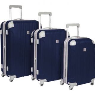 Travelers Choice Luggage Beverly Hills Country Club Malibu 3 Piece Hardside Spinner Set, Navy, One Size Clothing