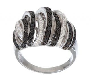 AffinityDiamond 1/3 ct tw Overlapping Ribbon Design Ring, Sterling —