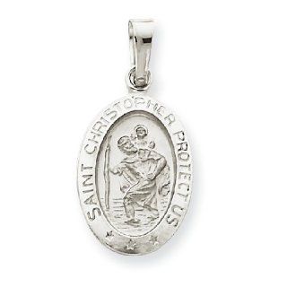 14k Gold White Gold Saint Christopher Medal Charm Jewelry
