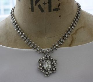 vintage 1950s rhinestone crystal necklace by luxe bridal