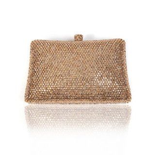 Amber Crystal Mini Clutch with Golden Trim Shoes