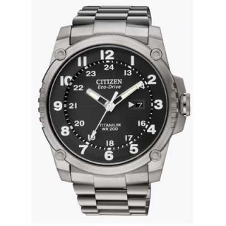 Mens Citizen Eco Drive™ Super Titanium Watch with Black Dial (Model
