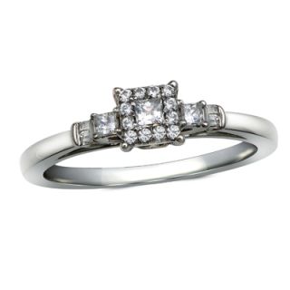CT. T.W. Princess Cut Diamond Three Stone Promise Ring in 10K