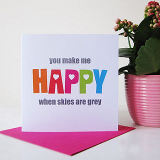 'you make me happy' card by mrs l cards