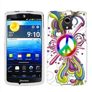 Pantech Discover Peace Pop on White Hard Case Phone Cover Cell Phones & Accessories