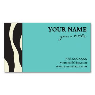 Elegant Teal Zebra Business Cards