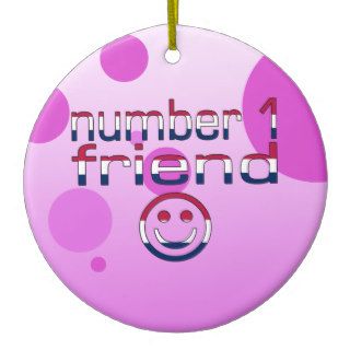 Number 1 Friend in American Flag Colors for Girls Ornament