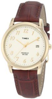 Timex Men's T2M441 Easy Reader Brown Leather Strap Watch at  Men's Watch store.