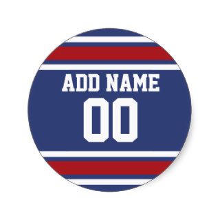 Blue Red Football Jersey Custom Name Number Stickers