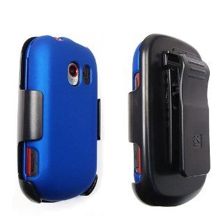 3 in 1 Combo Kit Snap On Cover, Holster and Screen Guard Package for LG Extravert (VN271)   Blue/Black Cell Phones & Accessories