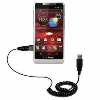 Unique Gomadic Coiled USB Charge and Data Sync cable for the Motorola DROID RAZR M   Charging and HotSync functions with one cable. Built with TipExchange Cell Phones & Accessories