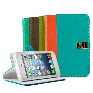 GMYLE (TM) Blue PU Leather Magnetic Wallet Flip Folio Case Cover Stand for Apple iPhone 5 / 5S / 5C (with 2 Card Slots) Cell Phones & Accessories