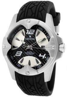 Croton CA301123BSBK  Watches,Mens Carbon Diver White/Black Carbon Fiber Dial Black Rubber, Casual Croton Automatic Watches