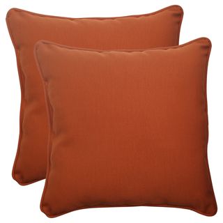 Pillow Perfect Burnt Orange Outdoor Cinnabar Corded Throw Pillow (Set of 2) Pillow Perfect Outdoor Cushions & Pillows