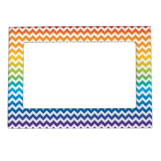 Ombre Rainbow Chevron Magnetic Picture Frame