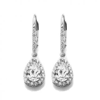 3.70ct Absolute™ Pear Shaped and Pavé Drop Earrings