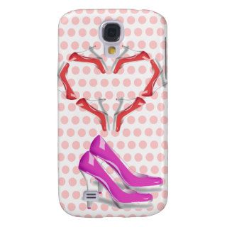 Pink Polka Dots Love Shoes Shoe Addict Phone Case Samsung Galaxy S4 Case
