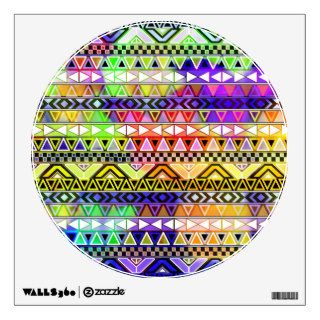 Blue Yellow Bright Andes Abstract Aztec Pattern Wall Sticker