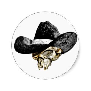 Skull Cowboy Hat Stickers