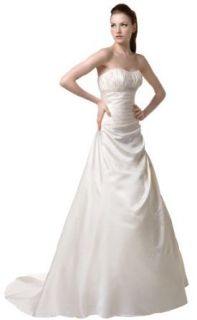 A line Wedding Dress Wedding Dress Ivory Taffeta / White Strapless A line Wedding Dress with Beading Details (4)