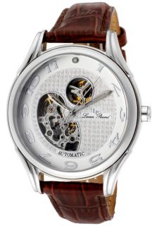 Lucien Piccard 26561SSBR  Watches,Mens Santo Automatic White Diamond Dark Brown Genuine Leather, Casual Lucien Piccard Automatic Watches