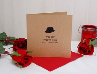 dapper chap personalised valentines card by made with love designs ltd