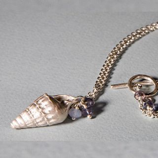 silver sea shell necklace by sharon schofield jewellery