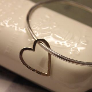 personalised open heart bangle by posh totty designs boutique
