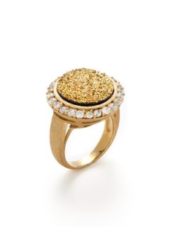 Gold & Druzy Round Ring by Marcia Moran