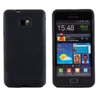 Boho Tronics  Silicone Hybrid Mesh Soft Protective Case   Compatible with Samsung Galaxy S2 II   Simple Black Cell Phones & Accessories