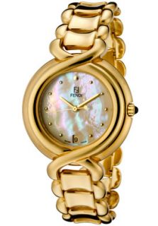 Fendi F70140  Watches,Womens Ivory Mother Of Pearl Dial 18K Gold Plated Stainless Steel, Casual Fendi Quartz Watches