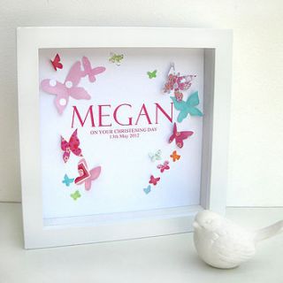 personalised butterfly christening artwork by sweet dimple