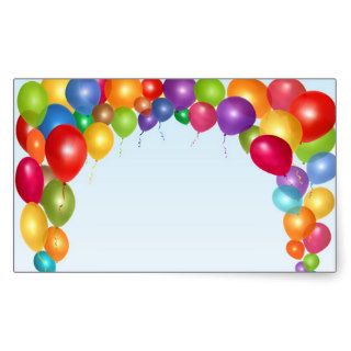 Colorful Balloon Arch Rectangular Sticker