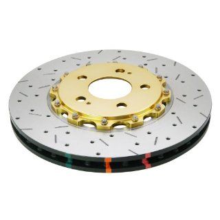 DBA DBA5069GLDXS 5000 Series XS Gold Hat Premium Cross Drilled and Slotted Front Vented Fully Assembled Disc Brake Rotor   2 Piece Automotive